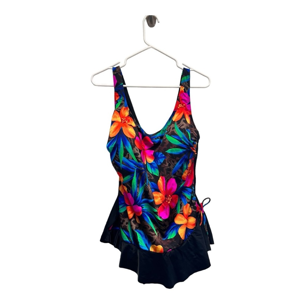 Longitude One-piece Swimsuit 24W Leopard And Tigerlily Floral Shimmer Gorgeous